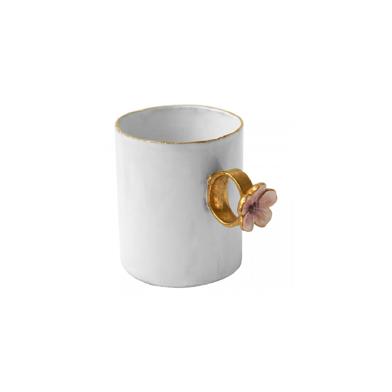 Pink flower ring cup